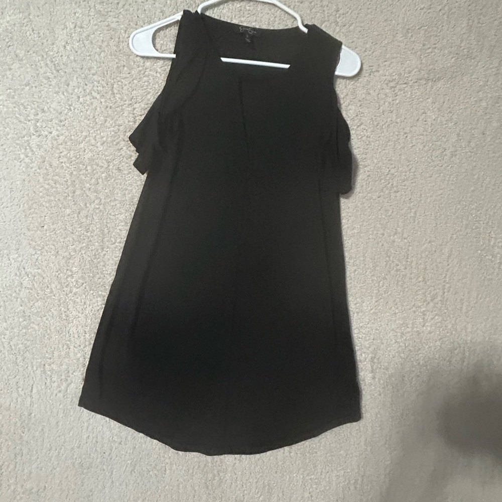Jessica Simpson Black Cold Shoulders Cami Dress Size Small Romantic Goth - Picture 5 of 8